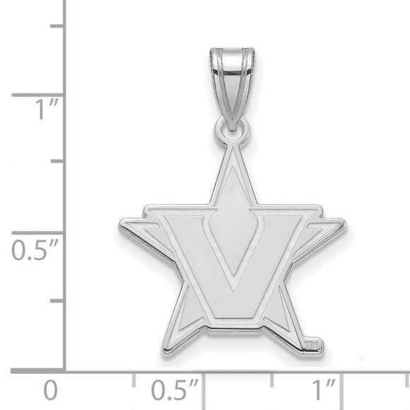 10k White Gold Vanderbilt U. Large Pendant - Picture 3 of 4
